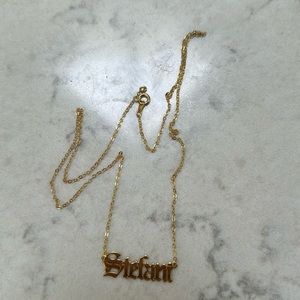 STEFANI Personalized Old English Name Necklace, Customized Gothic Style